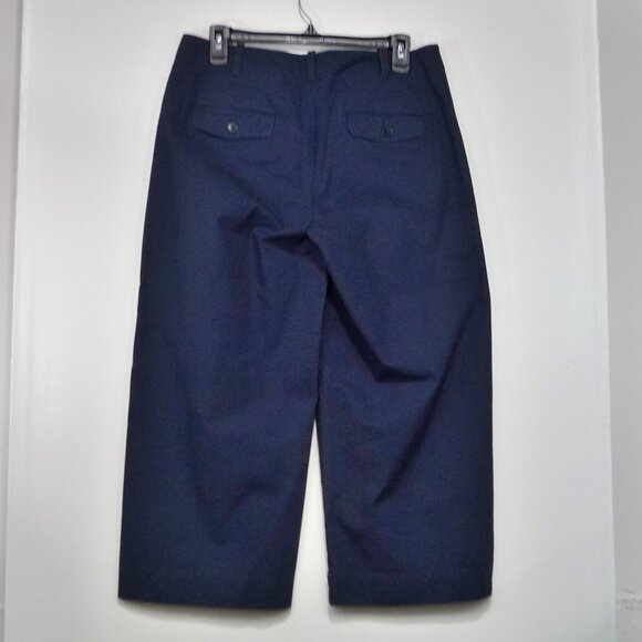 TALBOTS SIZE 8 WIDE LEG CROP CAPRIS NAVY BLUE - Picture 5 of 11